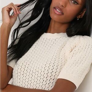 Lulu's Ivory Knit Sweater